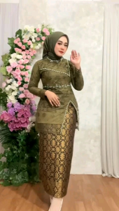 Setelan Kebaya Modern Wisuda Pesta Wanita Cantik Kekinian Rok Songket Terbaru kebaya Kondangan Kebaya Lebaran