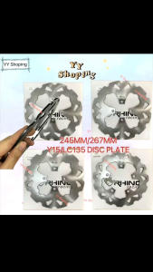 Y15ZR LC135 DISC PLATE MOTOR 245MM 267MM 220MM 200MM PIRING DISC BRAKE BENTUK GALFER 4 LOBANG 135LC Y15ZR RHINO RACING