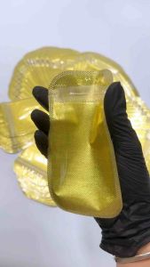 (10cái) Túi zip hologram - Túi zip vàng lấp lánh một mặt màu vàng và một mặt trong Duy Linh Shop…