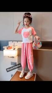 SETELAN KAOS ANAK PEREMPUAN LADYLOVE CASUAL MODIS KEKINIAN IMPORT