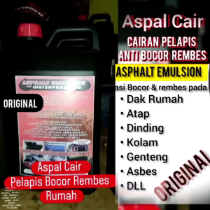 Aspal Cair Atasi Bocor Rembes Pada Bangunan isi 1 KG ORIGINAL Asphalt Emulsion Water Proof Atap Genteng Asbes Dak Balkon Teras Tembok Kolam Serupa No Drop Nodrop Aqua Proof Aquaproof
