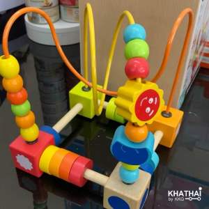 เลื่อนลูกปัด เมซลูกลื่น Bead Maze ของเล่นเสริมพัฒนาการ งานไม้อย่างดี PC-AC7664