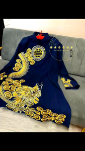 Áo dài nam bigsize rồng thêu
