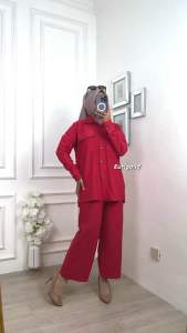 Eurigo - Felica One Set knit Setelan Wanita Setcel kantong / 586-7666