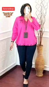 Atasan Kemeja Bordir Katun Impor Wanita Atasan Panjang Casual Dewasa Cewek