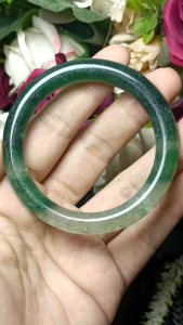 Green Strawberry Starlight Quartz Bangle 50mm+- 绿草莓千层星光水晶手镯 50mm+-
