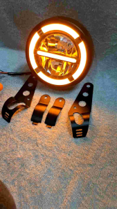 Lampu Depan Daymaker LED Original 5.7 Inch Almunium Set Breket Lampu Cocok Untuk Costum RXKing Vixion CB Tiger DLL