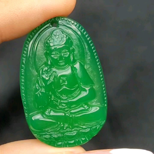 Mặt Phật A Di Đà Ngọkc Agatee Xanh 7A - Phong Thủy TUDO