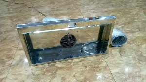 Máy hút mùi inox 304 ( kt 70x38x10cm . kèm ống thun bạc)