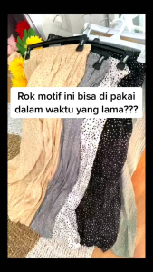 ROK PLISKET MOTIF BINTIK JUMBO PANJANG 90CM