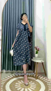 DASTER STARLA LIS HITAM RAYON PREMIUM BUSUI FRIENDLY