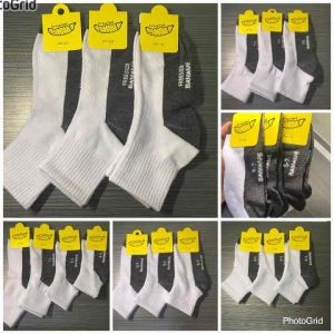 ถุงเท้าเด็กนักเรียนสีขาวพื้นดำ 6-12 คู่ 4-6 ถึง 9-12 ฝ้ายทีฟรี 1 ประเภท เสริมความสดใส