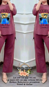 SETELAN CARGO VIRAL Labubu LD120 SET FASHION/one set wanita cargo