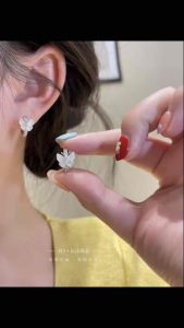 (Bebas beli 2 dapat bonus) H-Girl888 COD a48 Anting kupu manis bulat Korea original wanita titanium