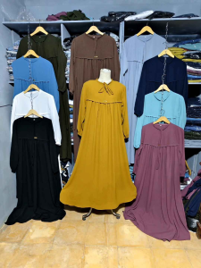 Gamis Crinkle Model Baru 2: Ukuran L, XL, XXL, XXXL, dan XXXXL