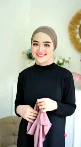 Jilbab Instan Malaysia Pita Kupu Kupu Bahan Jersey Super