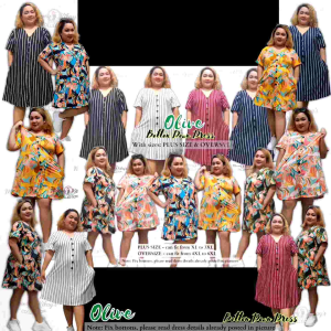 Mommy Kikays Collection | OLIVE | PLUS SIZE SUMMER LUCKY POLKA DOTS SUMMER VERTICAL DRESS FOR XL TO 2XL 3XL 4XL 5XL 6XL
