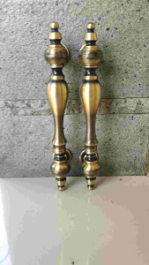 Handle Pintu Rumah Kuningan Antik Motif Vas Botol 32 cm 2 pcs