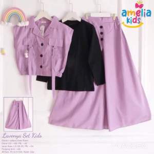[[ Outfit Baju Anak Terbaru ]] Lavenya Set Kids by Amelia Setelan Kaos Anak Model Terbaru Setcel Anak Kulot Linen Rami Adem Nyaman Dipakai Oneset Anak Usia 9-13 Tahun Baju Anak Perempuan Lucu Kaos + Vest + Kulot