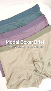 (1pc) LUVA Modal Boxer Briefs Men Underwear XL-4XL Khaki Purple Green