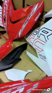 Coverset Y15 zr V2 Velozi Exciter AeroX Merah Red Sun siap Tanam