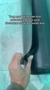 Plastik hdpe geomembran tebal 200 micron lebar 4 meter ( kolam ikan & Tambak )