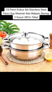 Panci steamer stainless stell 28cm panci sup panci somay panci ikan bakpao