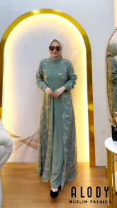 DRESS GAMIS MODE JELITA 2 IN 1 TERBARU BY ALODY 100% ASLI REAL