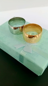 TANITTgemsแหวนเกลี้ยงทองคำขาว/ทองขัดเงาหน้าโค้ง12มม.วงใหญ่ใส่เต็มนิ้ว