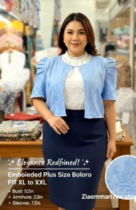 PLUS SIZE EMBROIDERED BOLERO