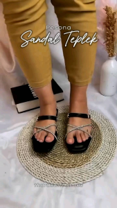 Tharaswift Sandal Teplek Wanita Korean Style Blingbling Cristiandior