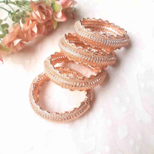 กำไลล้านนาสีโรสโกลด์ รูปลักษณ์สวยงามอ่อนหวาน👍 (รอบวงใน7") งานปราณีตลวดลายสวย กำไลชุดไทย กำไล By Chiangmai Product By Nai