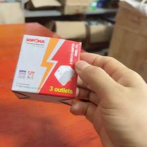 Đầu nối 3 ổ cắm Sopoka công suất 2200w tiện dụng chịu tải cao.
