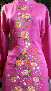 SETELAN BAJU KURUNG BORDIR SONGKET BUNGA