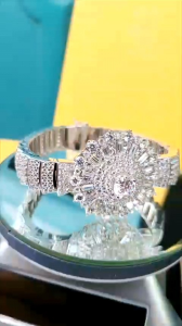 Lắc tay hoa bạc ý xi kim viên FULL đá cao cấp phối đá Barget viên chủ 8ly