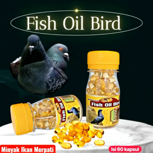 Minyak Ikan Merpati Fish Oil Bird isi 60 Kapsul tung hai fish liver oil omega bird omega++