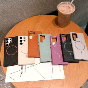 Samsung A03 A04E A05 A05S A06 A10 A11 A12 A12S A14 A15 A16 A20 A21S A22 A23 A24 A30 A25 A26 4G 5G Premium Soft Phone Luxury Leather Case Kulit Magnetic Wireless Charging Silicone Shockproof Lychee Pattern Pelindung Lensa Protector Camera Casing TPU