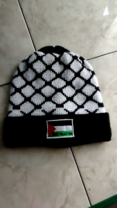 Kupluk Rajut Dewasa Palestina Bahan Wol Tebal 2 Layer Hangat
