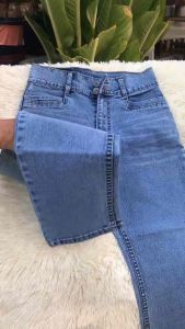 XANNSHOPS Punny jeans กางเกงยีนส์ ผู้หญิง ทรงบอย ผ้ายืด เอวสูง