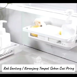 Rak Tempel Dinding Rak Sabun Rak Kain Lap Rak Dapur Rak Gantung Kamar Mandi Rak Serbaguna Soap Dispenser Tempat Sabun