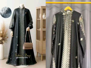 bintang exlusive gamis motif terbaru simple elegant kekinian sabrina dress amorebyruby
