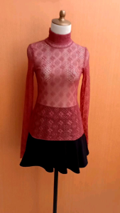 atasan wanita orange bata INTIMATELY cewek XS S cewek lengan panjang blouse MEWAH turtle neck transparan