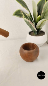 H327. Ebony Wood Mortar and Pestle / Wooden Mortar Pestle Set / Lesung Kayu