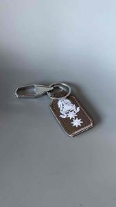 พวงกุญแจตำรวจ ผ้าสี สนว ปักขาว