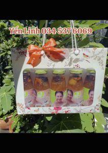 Set quà 5 chai Yến green bird (nhiều vị) - set quà tặng nhân dịp các ngày lễ kèm túi như hình (5 chai x 185ml)