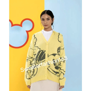 Sweater Rajut Mickey Cardi / Belakang Polos Tanpa Motif / Sweater Premium / Sweater Cardigan