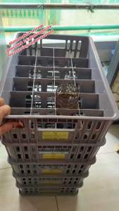 ALATONE Glass Crate Organizer 2008 in Blue Gray Red Green Yellow for Glass Storage