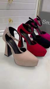 High heel 13 cm sepatu runcing suede hak impor premium 005