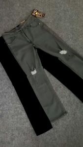 Celana Jeans Panjang Pria Sobek Lutut Skinny Denim Pensil Melar