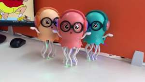 Twist Jellyfish Bump & Go Dancing Toy | Light Up Music Jellyfish | 3D Flashing Lights | Funny Moving Toy Gift for Kids